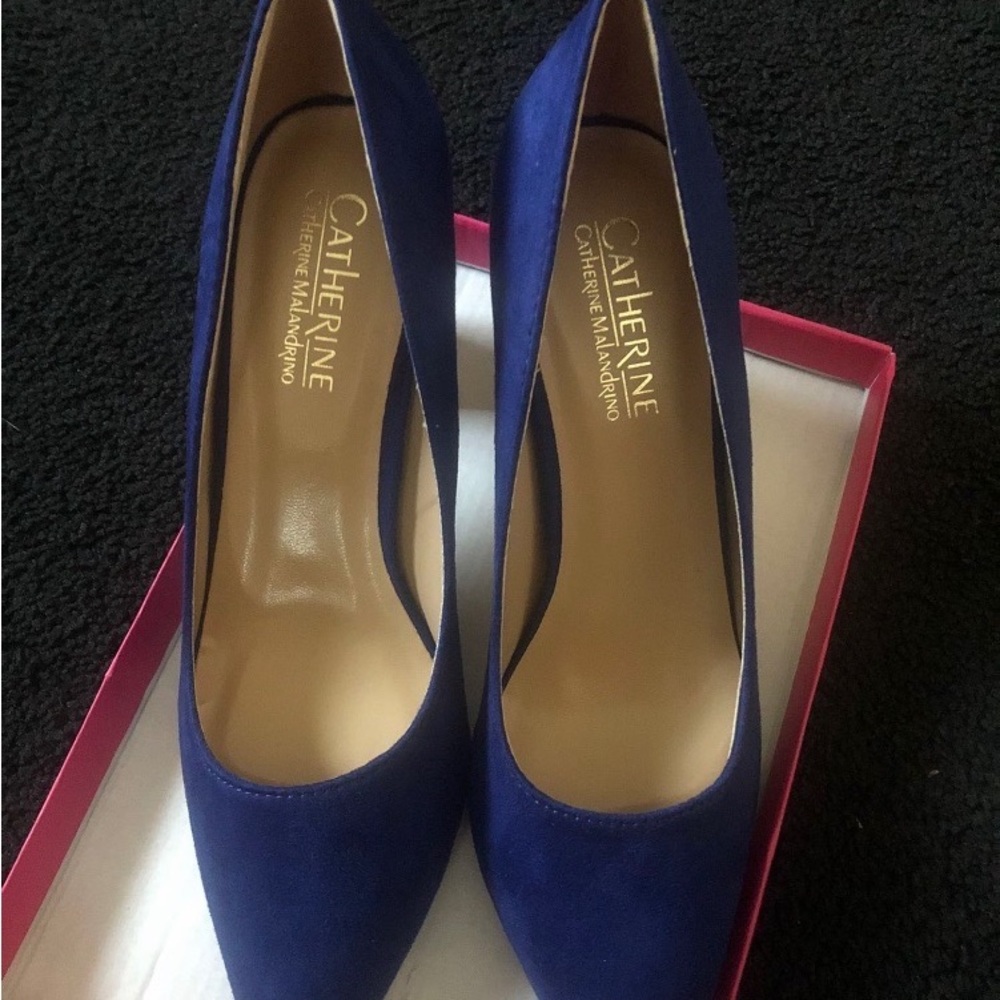 Royal blue suede shoes